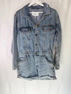 Pistola Long Sleeve Denim Romper M MSRP $188